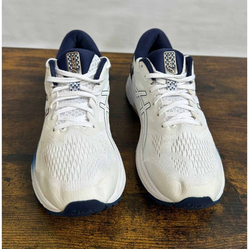 Asics Gel Kayano 26 Womens 9 Running Shoes White Navy Blue Sneaker *No Insoles* - Picture 3 of 15